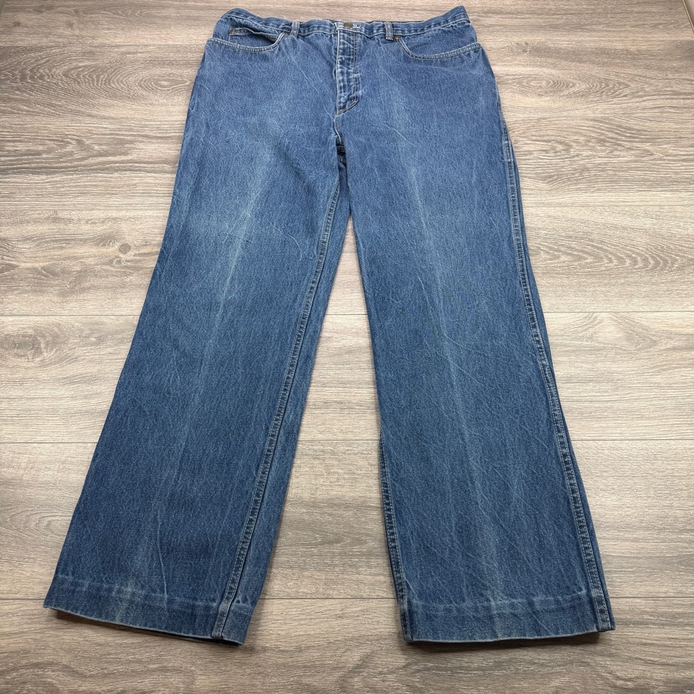 Vintage Cacharel Jeans Mens 38x30 Blue Denim Baggy Wide Leg Relaxed Fit 90s Y2K